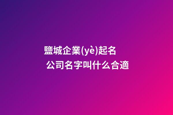 鹽城企業(yè)起名 公司名字叫什么合適-第1張-公司起名-玄機派